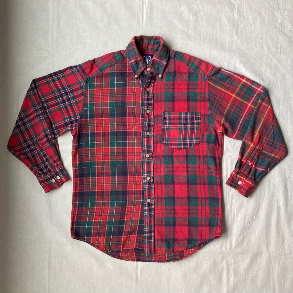 Vintage GAP Cut & Sew Plaid Flannel Shirt